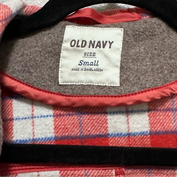 Old Navy Women's Brown Wool Blend Hooded Toggle Zip Coat - Picture 6 of 7